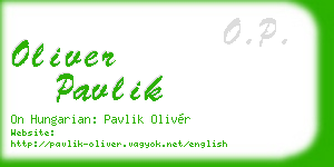 oliver pavlik business card