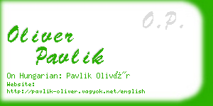 oliver pavlik business card